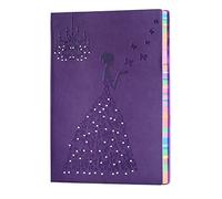 A5 Lined Notebook Planner Travel Journal Leather Notebook for Girls Women Princess Butterfly Journal Notebook Diary, A5 Ruled Writing Notebook Lined Note Pads Purple Journal 240 Pages