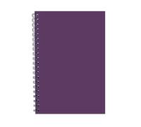 A5 Lined Notebooks Set of 6 - Twin Wire Bound Hard Cardboard Cover, 140 Ruled Pages (68 GSM) - Durable Spiral Writing Pads for Office Meetings, Study Notes, Journaling, Business & Home (Purple, A5)