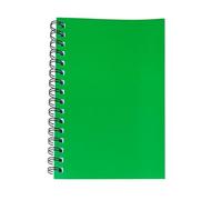 A5 Lined Notebooks Set of 6 - Twin Wire Bound Hard Cardboard Cover, 140 Ruled Pages (68 GSM) - Durable Spiral Writing Pads for Office Meetings, Study Notes, Journaling, Business & Home (Green, A5)