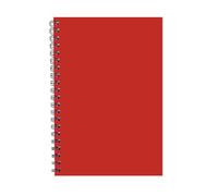 A5 Lined Notebooks Set of 6 - Twin Wire Bound Hard Cardboard Cover, 140 Ruled Pages (68 GSM) - Durable Spiral Writing Pads for Office Meetings, Study Notes, Journaling, Business & Home (Red, A5)