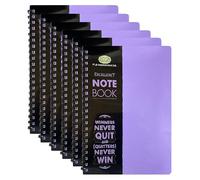 A5 Lined Notebooks Set of 6 - Twin Wire Spiral Writing Pads with Durable Poly Cover, 140 Ruled Pages (68 GSM) - Lightweight Notepad for School, Office, Meetings, Journaling & Daily Use (Purple, A5)