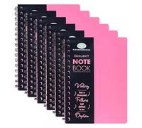 A5 Lined Notebooks Set of 6 - Twin Wire Spiral Writing Pads with Durable Poly Cover, 140 Ruled Pages (68 GSM) - Lightweight Notepad for School, Office, Meetings, Journaling & Daily Use (Pink, A5)