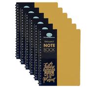 A5 Lined Notebooks Set of 6 - Twin Wire Spiral Writing Pads with Durable Poly Cover, 140 Ruled Pages (68 GSM) - Lightweight Notepad for School, Office, Meetings, Journaling & Daily Use (Orange, A5)