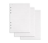 A5 Lined Paper Refills Pad, 80 Sheet A5 Refillable Loose-Leaf Punched Pages Refill Pads for Notebook Class Meeting Records Diary Inserts