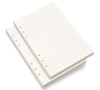 A5 Lined Refill Paper, 6 Hole Punched for Planner Binder Journals, 8mm Ruled Loose Leaf, 80 Sheets/160 Pages, 5.6x8.3 Inch, Beige (2)