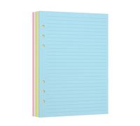 A5 Lined Refill Paper,Colored Pages for A5 Refillable 6-Ring Binder Notebook,6-Hole Punched Binder Refill Inserts,1 Pack (Contain 50Sheets/100Pages)