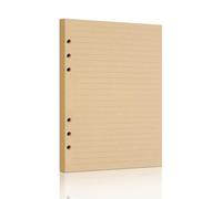 A5 Lined Vintage Kraft Paper, Vintage Flipchart Binder Refill Paper,for 6-Ring Binders Planner Traveller Journal Notebook Dairy, 80 Sheets (160 Pages) (Kraft Lined, A5)