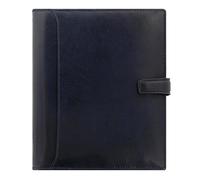 Filofax Lockwood A5 Organiser Navy Blue Deluxe Full Grain Leather , Strap