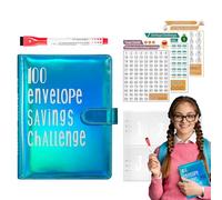 A5 Loose-leaf Savings Notebook - 100 Numbered Pages (1) Couple Challenge Journal, Refillable Planner Binder For Budgeting Goals | Money Tracking Daily Finance Habit