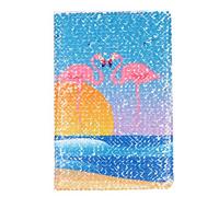 A5 Magic Flamingo Themed Reversible Sequin Notebook Sparkling Shiny Glittery Planner Journal Notebook Gift (B)