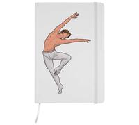 A5 'Male Ballet Dancer' White Hardcover Ruled Notebook (NB00056596)