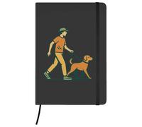 A5 'Man And Dog Walking' Black Hardcover Ruled Notebook (NB00080379)