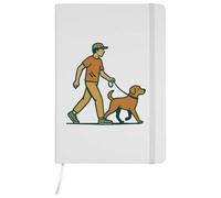A5 'Man And Dog Walking' White Hardcover Ruled Notebook (NB00080378)
