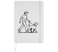 A5 'Man And Dog Walking' White Hardcover Ruled Notebook (NB00080380)
