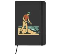 A5 'Man Metal Detecting' Black Hardcover Ruled Notebook (NB00080735)
