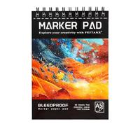 A5 Marker Sketchbook Double Sided Bleedproof Thick Markers Paper Pad Drawing Art Book for Alcohol Metallic Marker Watercolor Brush Pen Mixed Media - 60pages (30sheets) 140lb (200gsm)