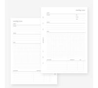 A5 Meeting Notes Planner Insert Agenda Refill for Filofax A5, Kikki K Large, LV GM sized 6 ring agendas, 5.8 x 8.3