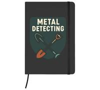 A5 'Metal Detecting Motif' Black Hardcover Ruled Notebook (NB00080739)