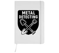 A5 'Metal Detecting Motif' White Hardcover Ruled Notebook (NB00080736)