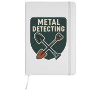 A5 'Metal Detecting Motif' White Hardcover Ruled Notebook (NB00080738)