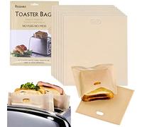 A5 Non-Stick Toaster Bags [8 x LARGE Size] 100% BPA & Gluten FREE, Premium Reusable Toaster bags for Grilled Cheese Sandwiches Pizza Panini