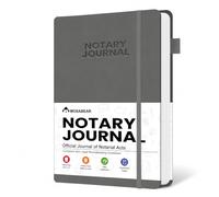 A5 Notary Journal for Loan Signing Agents, 570 Entries Sequentially Numbered Notary Public Log Book, Smyth Sewn 180° Flat Lay, Faux Leather Hardcover with Pen Loop Inner Pocket, 8.4"×5.8"
