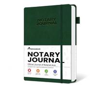 A5 Notary Journal for Loan Signing Agents, 570 Entries Sequentially Numbered Notary Public Log Book, Smyth Sewn 180° Flat Lay, Faux Leather Hardcover with Pen Loop Inner Pocket, 8.4"×5.8"