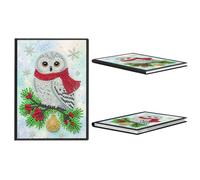 A5 Notebook, 50-Page Owl Butterfly Art Journal Kit | Complete the Special-Shaped Diamond Design, then Use the 50-Page A5 Notebook for Journaling, Sketching, Notes and Ideas