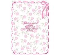 A5 NOTEBOOK 80 LEAVES PINK FLOWER WITH RIBBON DESIGN WITH MOTIVATIONAL/INSPIRATIONAL QOUTES