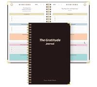 A5 notebook A5 Gratitude Journal Notebook, Mindfulness With Prompts, Spiral Bound For Positive Thinking, Mood Tracker(Black)