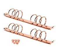 A5 Notebook Binder Mechanism Replacement Kit 2 Pcs 6-Holes 30mm Metal Loose Leaf Binders Spines Combs for Binder Planner Folder Planner Accessories(A5-30MM, Rose Gold)