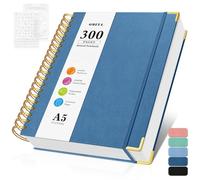 A5 Notebook, Bullet Dotted Journal Notebooks, 300 Pages Leather Note Book, 120 GSM Thick No Bleed Through Paper Journals, Small Dot Grid Notebook for Women School Office Writing, 14 x 21cm, Dark Blue