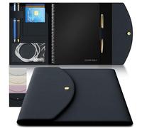 A5 Notebook Cover for Rocketbook, Planner & Journal - Slim Vegan Leather Folio with Pen Loop, Card Slots & Pockets - Fits Rocketbook Core, Panda, Fusion & Most 6" x 8.8" Notebooks