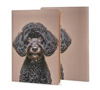 A5 Notebook Cover Leather Cute Black Pug Printed, Refillable Premium PU Leather Journal Cover 5x8in, Hardcover Case Protector for 5.6x8.1in Diary - Reusable Gift