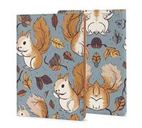 A5 Notebook Cover Leather Cute Squirrel Printed, Refillable Premium PU Leather Journal Cover 5x8in, Hardcover Case Protector for 5.6x8.1in Diary - Reusable Gift