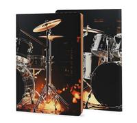 A5 Notebook Cover Leather Drummer Printed, Refillable Premium PU Leather Journal Cover 5x8in, Hardcover Case Protector for 5.6x8.1in Diary - Reusable Gift