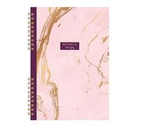 A5 Notebook Hardcover Wiro Pink Marble Effect Mindful Thoughts Journal Notepad Study Notes