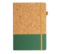 A5 Notebook Journal - 5.8" x 8.4" Wood-Inlaid PU Leather with 100 GSM Thick Paper, 140 Lined Pages, Lay-Flat Binding-Ideal for Writing, Work, School & Gifts (Green)