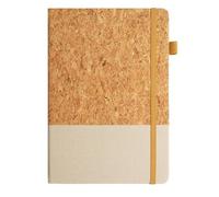 A5 Notebook Journal - 5.8" x 8.4" Wood-Inlaid PU Leather with 100 GSM Thick Paper, 140 Lined Pages, Lay-Flat Binding-Ideal for Writing, Work, School & Gifts (Light gray)