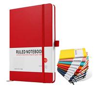 A5 Notebook, Journal Note Pad Hardback Journal Notebook A5 Notepad Composition Notebooks PU Leather Notebook for Office School Home Business Writing & Note Taking 200 Pages (100 Sheets)-Red