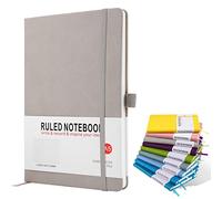 A5 Notebook, Journal Note Pad Hardback Journal Notebook A5 Notepad Composition Notebooks PU Leather Notebook for Office School Home Business Writing & Note Taking 200 Pages (100 Sheets)-Grey