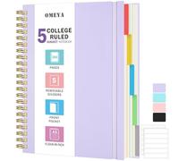 A5 Notebook, Lined Notebook with Removable Dividers, 100GSM Thick Notepad