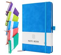 A5 Notebook, Notebook A5 Note Book Note Pad Journal Notebook A5 Notepad PU Leather Notebook for Office School Home Business Writing & Note Taking 200 Pages (100 Sheets)- Bright Blue
