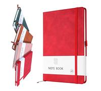 A5 Notebook, Notebook A5 Note Book Note Pad Journal Notebook A5 Notepad PU Leather Notebook for Office School Home Business Writing & Note Taking 200 Pages (100 Sheets)-Red