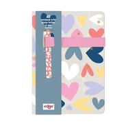 A5 Notebook & Pen Set Grey Hardcover X My Heart Notepad Journal Notes Study Work Notes