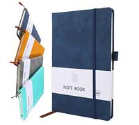 A5 Notebook, PU Leather Journal Notepad for Office School Home Business Writing & Note Taking 200 Pages (100 Sheets)-Blue