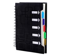 A5 Notebook with Dividers, Spiral Project Book Organiser Notebook 240 Pages | 5 Colors Tab, 80GSM Paper, for Taking Notes, Task Planning, Daily To-Dos, Weekly Plan, Ideas