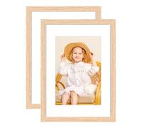 A5 Oak Wood Photo Picture Frame,15x21cm Certificate Frames with Perspex Glass for Wall Display Horizontally or Vertically in Living Room Bedroom Gallery,Set of 2