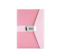 A5 Password Notebook Secret Diary with Lock Pu Cute for Girls Office Study Planner Stationery Personal Journals Lockable Diary(Pink)