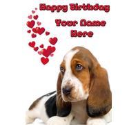 A5 Personalised Basset Hound Dog Birthday Card refPID347